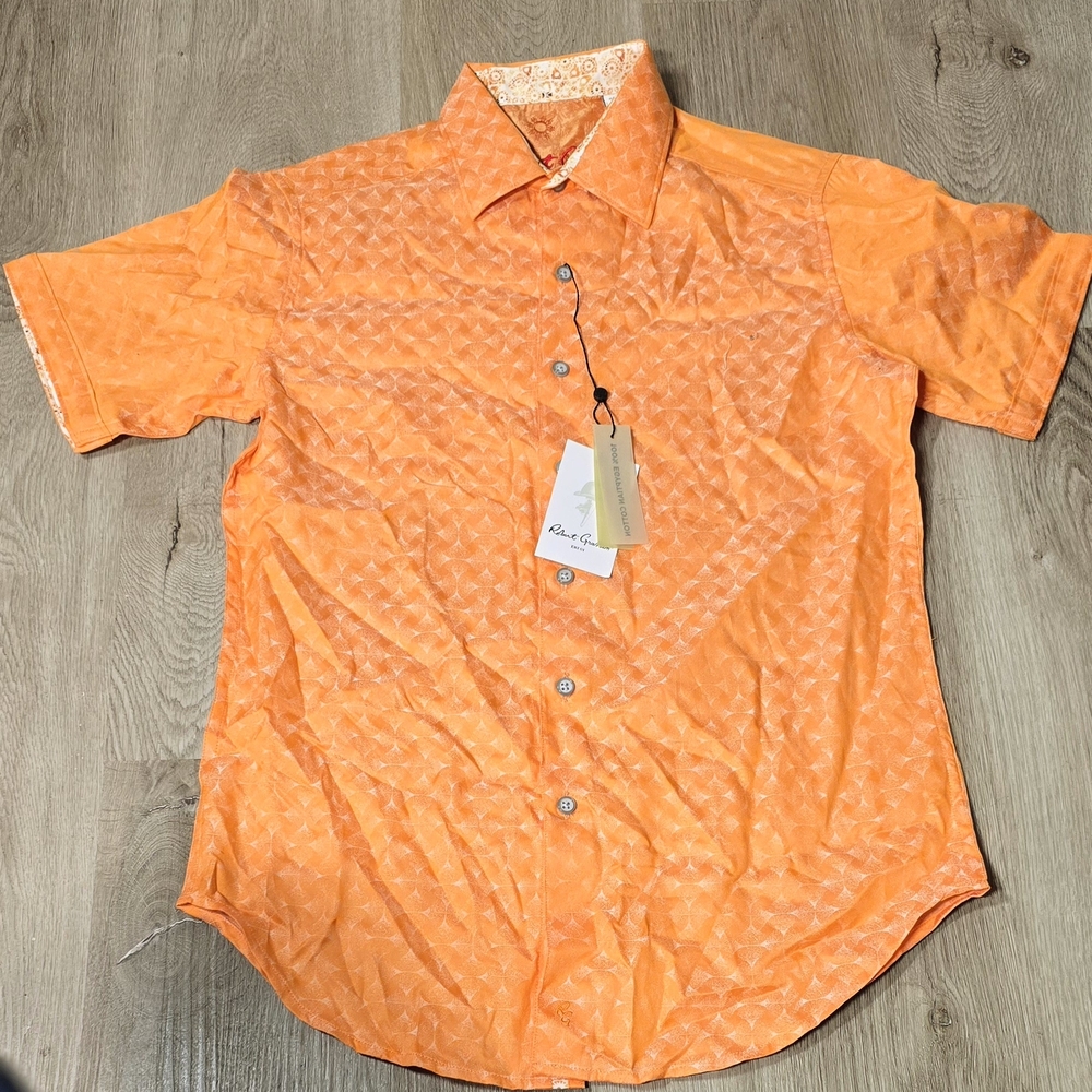 Paul Fredrick Orange Short Sleeve Shirt